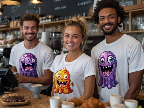 Pessoal de retalho e cafés